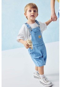 Resim Defacto Ayıcılıklı Ayıcıklı Jean Tulum Erkek Bebek H2840A526SM Mavi 