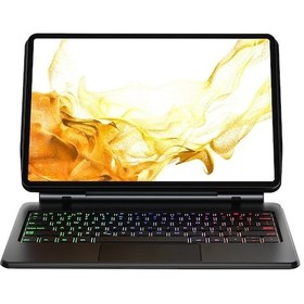 Resim Galaxy X700 Tab S8 Uyumlu 11 İnç Ledli Klavyeli Magnetik Tablet Kılıfı Klavyeli Kılıf 