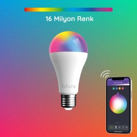 Resim Bilicra Mood Akıllı Ampül - 2'li Set - 16 Milyon Renk Seçeneği & Wifi Üzerinden Kontrol 