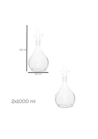 Resim Porsima 410 2li Borosilikat Cam Yağdanlık Yağlık Sirkelik 1000ml Şeffaf 
