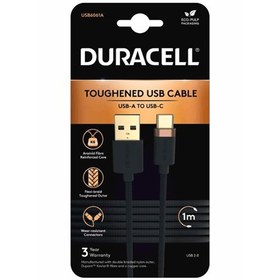 Resim Duracell 1m USB-A to USB-C Charge Cable Örgülü Kablo Siyah 