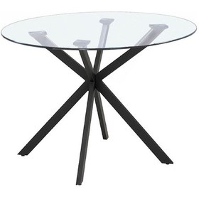 Resim Zalika Siyah Metal&cam Yuvarlak Yemek Masası 