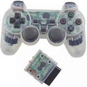 Resim Beyaz-şeffaf Renkli Kablosuz Gamepad Sony Ps2 2.4g Titreşim Joystick Blutooth Denetleyici Playstation 2 Joypad 