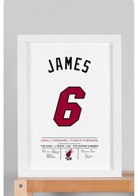 Resim Lebron James Forma Çerçeveli Tablo - Nba Miami Heat Jersey 