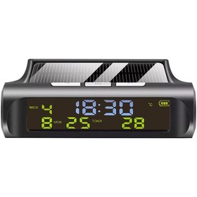 Resim Reedark Araç Güneş Enerjili Saat - Zaman, Tarih, Sıcaklık Gösterici, 3 Seviye Parlaklık Ayarı, Usb Ve Güneş Şarjı, Kolay Kurulum C01 