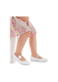 Resim Kiko Kids Cırtlı Kız Çocuk Taşlı Babet Ayakkabı 252 Cilt Beyaz 001 