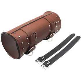 Resim Suntek Deri Motosiklet Alet Çantası Çatal Gidon Tokalı 