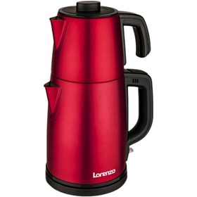 Resim Lorenzo Teazen 2000 w Çelik Elektrikli Çay Makinesi Kırmızı 