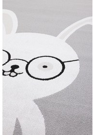 Resim Sparkle Gri Krem Tavşan Figürlü Hayvan Figürlü Çocuk Odası Halısı Gri 