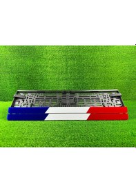 Resim Fransa Renkleri 3d Kabrtmalı Pleksi Araba Plakalığı 1 Takım 