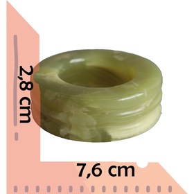 Resim Özgün El Yapımı Oniks Doğal Taş Kül Tablası - Dekoratif 3 Katmanlı Küllük 7,6 cm - Beyaz 