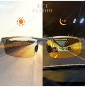 Resim Sunshine011 Clloıo Erkekler İçin Gümüş Çerçeve Fotokromik Gündüz Gece Görüş Gözlükleri Bukalemun Lensler Alüminyum Çerçevesiz Tasarım Kılıf Bez Altın 