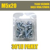 Resim Site Hırdavat M5 x 20 Yıldız Silindir Başlı (Ysb) Vida/civata 30 Adet 