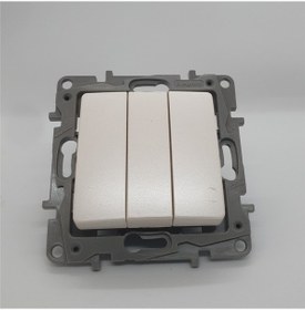 Resim Legrand 767903 Salbei Inci Beyazı Üçlü Anahtar 