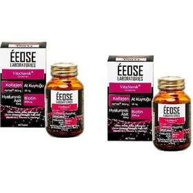 Resim Eeose Collagen Tablet ( Kollajen + Hyaluronik Asit + Atkuyruğu + Biotin + C Vitamini) 45 Tablet x 2 adet 