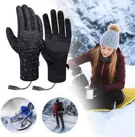 Resim Isıtmalı Eldiven | Kaymaz Kışlık Elektrikli Eldivenler - Açık Hava Spor USB Isıtmalı Dokunmatik Ekran Eldivenleri | Kış Kayak Yürüyüş Çalışma Snowboard Sporlar Ve Kızak İçin 