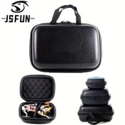 Resim JSFUN Siyah Spinner Balıkçılık Makarası Çantası ile Güçlendirilmiş Tutacaklar - Dayanıklı, Kalın Dolgulu Rafting Aksesuarları için, Yemler ve saç tokası için Düzenleyici Tepsisi Dahil, Rafting Ekipman Çantası|Dayanıklı Tutacak Çantası|Güvenli Kapatma Çantası 