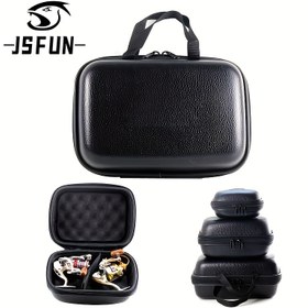 Resim JSFUN Siyah Spinner Balıkçılık Makarası Çantası ile Güçlendirilmiş Tutacaklar - Dayanıklı, Kalın Dolgulu Rafting Aksesuarları için, Yemler ve saç tokası için Düzenleyici Tepsisi Dahil, Rafting Ekipman Çantası|Dayanıklı Tutacak Çantası|Güvenli Kapatma Çantası 