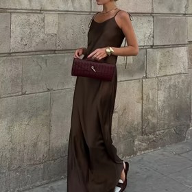 Resim Kadınlar İçin Şık Strapless A Kesim Maksi Elbise - Düz Kahverengi/Bej Boho Düğün Misafir Elbisesi, Arka Fermuarlı, Balolar, Partiler ve Özel Etkinlikler İçin Uzun Elbise, Tüm Sezonlar İçin Elde Yıkanabilir Resmi Akşam Elbisesi 