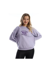 Resim Kadın Polo State Baskılı 3 İplik Sweat Lila 