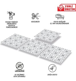 Resim Kendinden Yapışkanlı Geometrik 043 Desenli Pvc Karo 30X30 cm (33 Adet) 3m2 