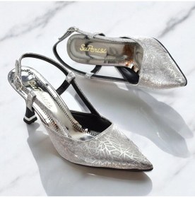 Resim 9826 Kadın Topuklu Ayakkabı 8 Cm Abiye Düğün Nişan Kına Gecesi Ayakkabısı GÜMÜŞ 