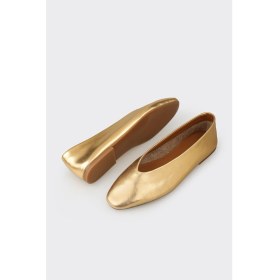 Resim Elle Gold Deri Kadın Günlük Ayakkabı 