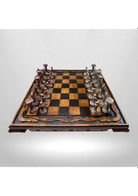 Resim Mc01 Metal Satranç Takımı - Gerçek Ceviz Tahta - El Yapımı 
