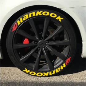 Resim Bombtire 3D Lastik Yazısı Sarı Hankook 4 Adet 
