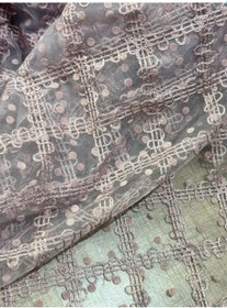 Resim Puantiyeli Ekose Tül Kumaş Parça 160x100 Cm Pembe 