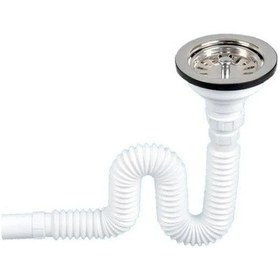 Resim Donau Büyük Evye Çöpmaklı Lavabo Sifon Beyaz 