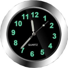 Resim Car Clock Fosforlu Otomatik Araç Saati (Krom Rengi) 