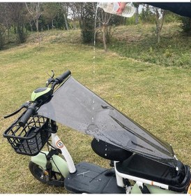 Resim Sones Elektrikli Bisiklet Teleskopik Güneşlik Yağmurluk Motosiklet Yağmur Kılıfı, Boyut: 58 X 125 Cm Gümüş 