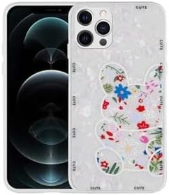 Resim PSR aksesuar White Rabbit Desenli Sert Silikon Zore Mumila Kılıf-White Rabbit iPhone 13 Pro ile uyumlu 