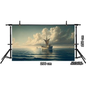 Resim Venspor Denizde Yelkenli Gemi Manzaralı Arkaplan, 200x150cm, Fon, Duvar Örtüsü 
