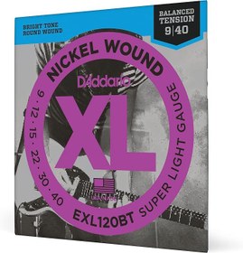 Resim D'Addario Exl120Bt Elektro Gitar Tel Seti, Xl, 9-40, Nickel Wound, Ba 