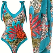 Resim Yeni Büyük Beden Avrupa Tarzı Tek Parça Bikini Seti 