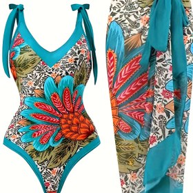 Resim Yeni Büyük Beden Avrupa Tarzı Tek Parça Bikini Seti 