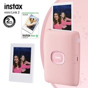 Resim Fujifilm Instax Mini Link 2 Toz Pembe Akıllı Telefon Yazıcısı - 10'lu Mini Film ve Çerçeve Fujifilm