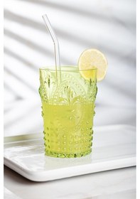 Resim Akrilik Yeşil Tekli Kısa Bardak & Su Meşrubat Kahve Yanı Bardağı 400 ml (Cam Değildir ) 