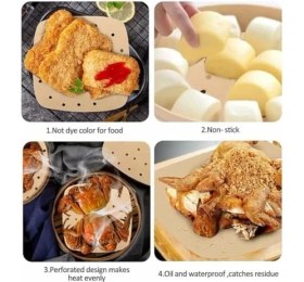 Resim Mcreative Air Fryer Pişirme Kağıdı Tek Kullanımlık Hava Fritöz Yağ Geçirmez Yapışmaz Gıda Pişirme Kağıdı Delikli Kare Model 100 Adet 