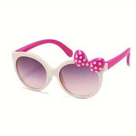 Resim Disney Mickey & Minnie Y2K Moda Yuvarlak Gözlükler, Kurdele, Plastik Çerçeve ve Lensler, Kelebek Stili, Gözlük, Unisex Parti Fotoğraf Aksesuarları 