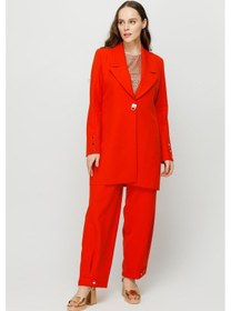 Resim Esswaap Çıt Çıt Detaylı Oversize Ceket Pantolon Takım Oranj-oranj Oranj 