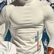 Resim Erkekler için LHEURYSTIC Termal Uzun Kollu Tişört - Esnek Yüksek Boyun Slim Fit, Harf Baskılı, Makinede Yıkanabilir, Sonbahar/Kış Dış Mekan Sporları & Günlük Giyim, Soğuk Hava Kıyafeti, Modern Atletik Tarz, Esnek Kumaş, Atletik Üst, Fitness Tutkunları İçin, Egzersiz Üstü, Şık Aktif Giysi, Dayanıklı Yapı, Performans Giysisi, Aktif Yaşam Tarzı 