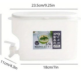 Resim Willowhaven Beyaz 118.35oz Büyük Kapasiteli Musluklu Şişe Meyve Çayı Soğuk İçecekler Dayanıklı Plastik 