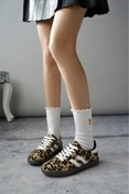 Resim Muggo Leopard Garantili Kadın Ortopedik Günlük Bağcıklı Yürüyüş Leopar Desenli Sneaker Spor Ayakkabı 