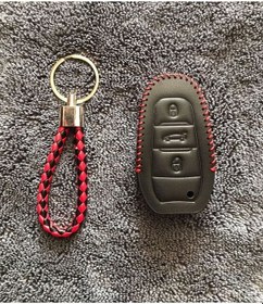 Resim Fiat Doblo 2023+ Deri Anahtar Koruma Kılıfı Ve Örgü Anahtarlık An 