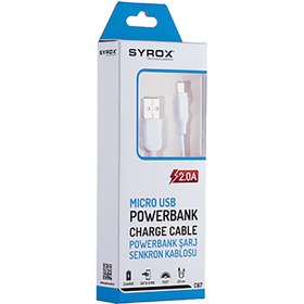 Resim Syrox Telefon Tablet Bilgisayar 2.0A. MICRO Kısa/Küçük Powerbank Kablosu 20cm 