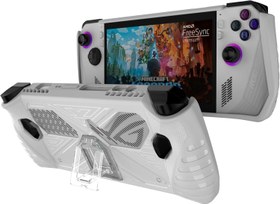 Resim Baigeda ASUS Rog Ally 2023 Release için Katlanabilir Stantlı Koruyucu Kılıf Tüm Gövde Yumuşak TPU Elde Taşınabilir Oyun Konsolu Darbelere Dayanıklı, Kaymaz, Çarpışma Önleyici (Beyaz) 