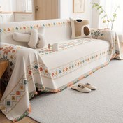 Resim Bohem Tarzı Koltuk Örtüsü - Evcil Hayvan Dostu Anti-Kedi Tırmalama Makine Yıkanabilir %100 Polyester Şönil, Tek Parça L-Şekilli Bölümlü ve 1-4 Kişilik Koltuk Koruyucu Canlı Geometrik Desenlerle, Oturma Odası için Tüm Mevsim Ev Dekoru, Oturma Odası için Bölüm Koltuk 